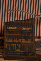 Ghalib Poetry Orange and Black Dupatta