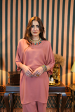 Tea Pink Co-Ord Set Kaftan With Ishq Stoler
