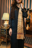 Black Co-Ord Silk Set With Husn e Zan Stoler