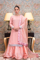 Round Neck Straight Shirt With Crush Sharara