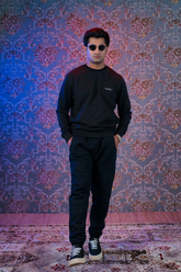 Black Embroidery Sweatshirt and Sweatpants By Ghalib