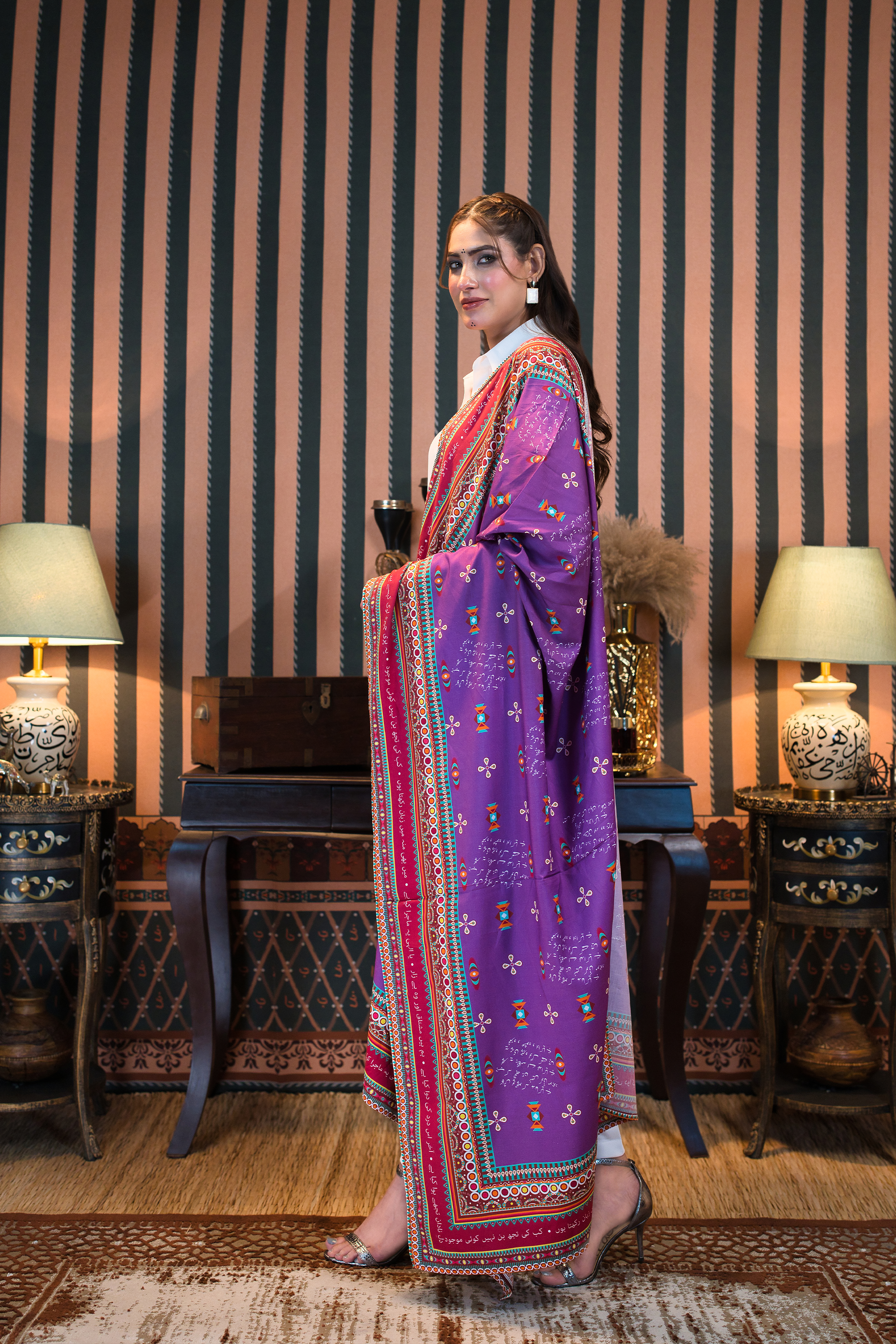 Hangma Purple Color Dupatta