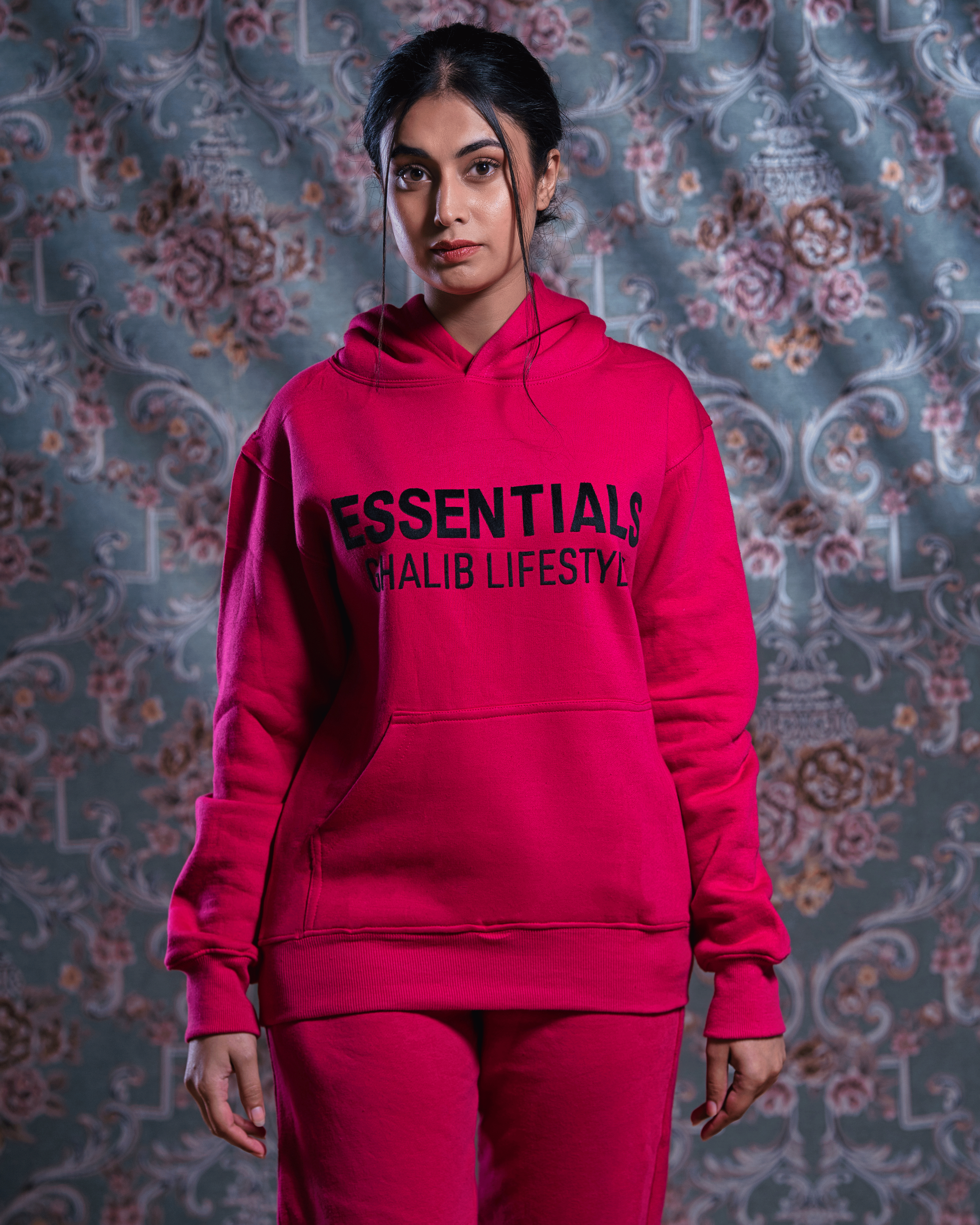 Fushia Pink Hoodie Track Suit Ghalibelifestyle Essentials