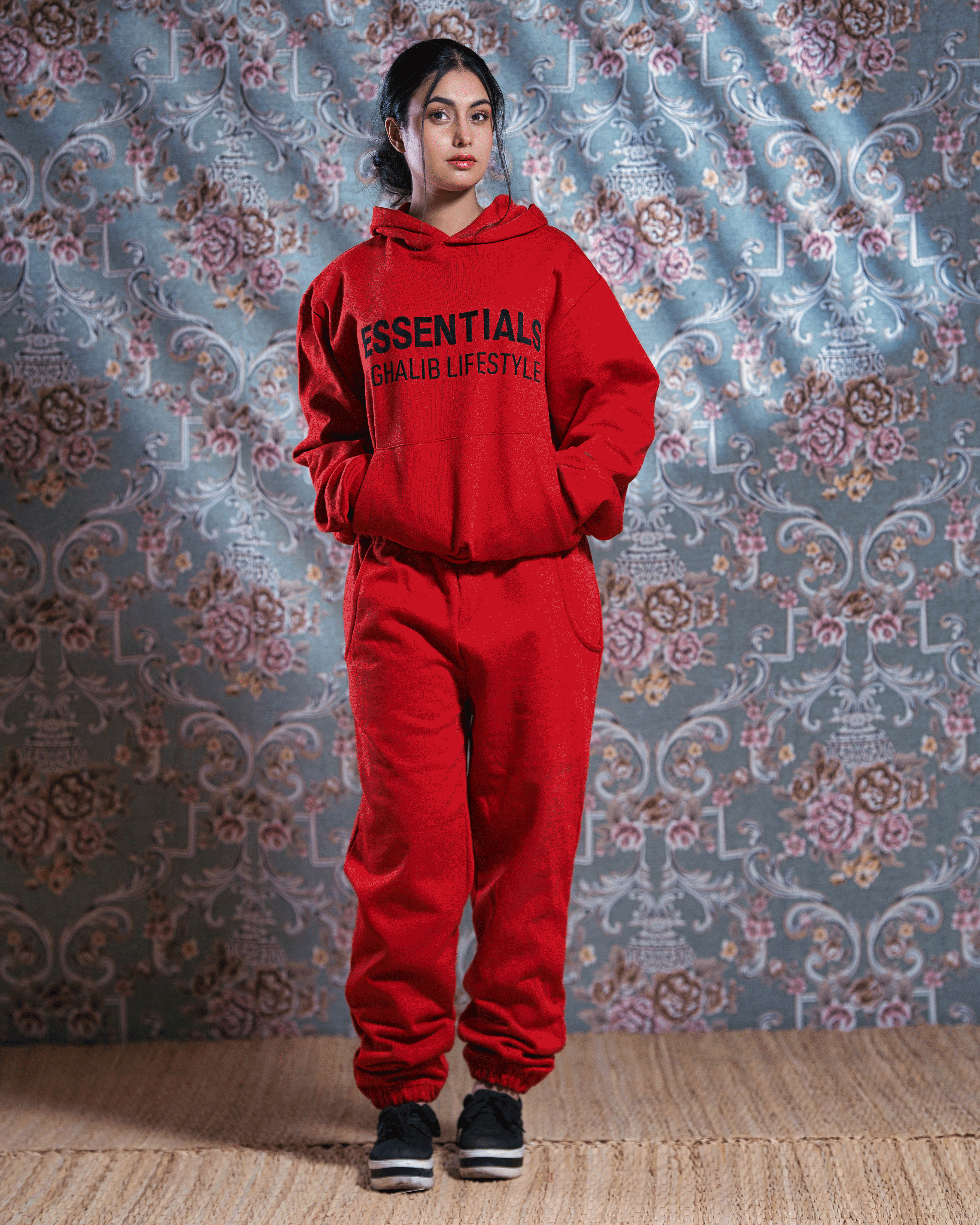 Red Hoodie Track Suit Ghaliblifestyle Essentials