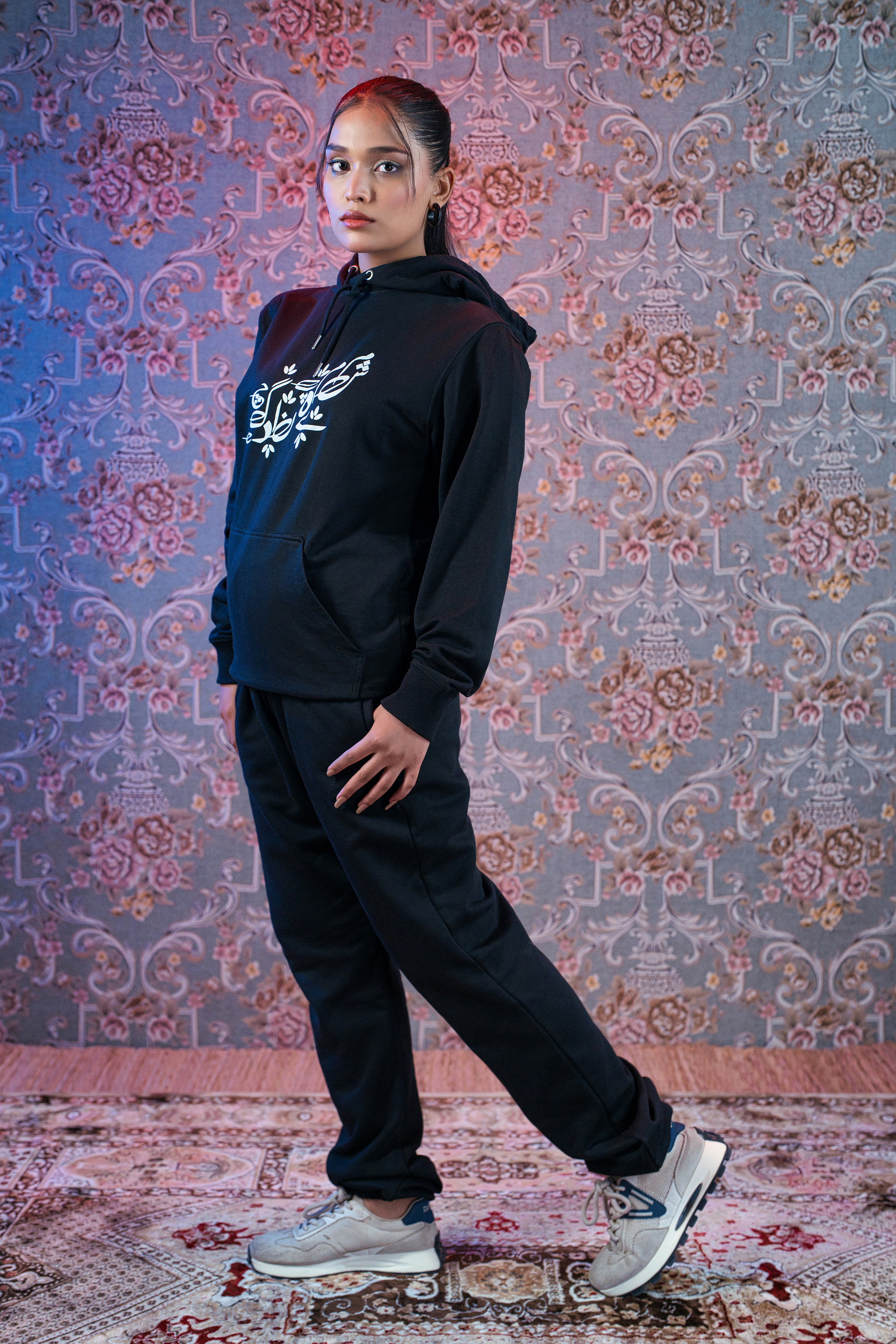 Urdu Haroof Black Hoodie and Sweatpants SHAYARISM Collection By Ghalib