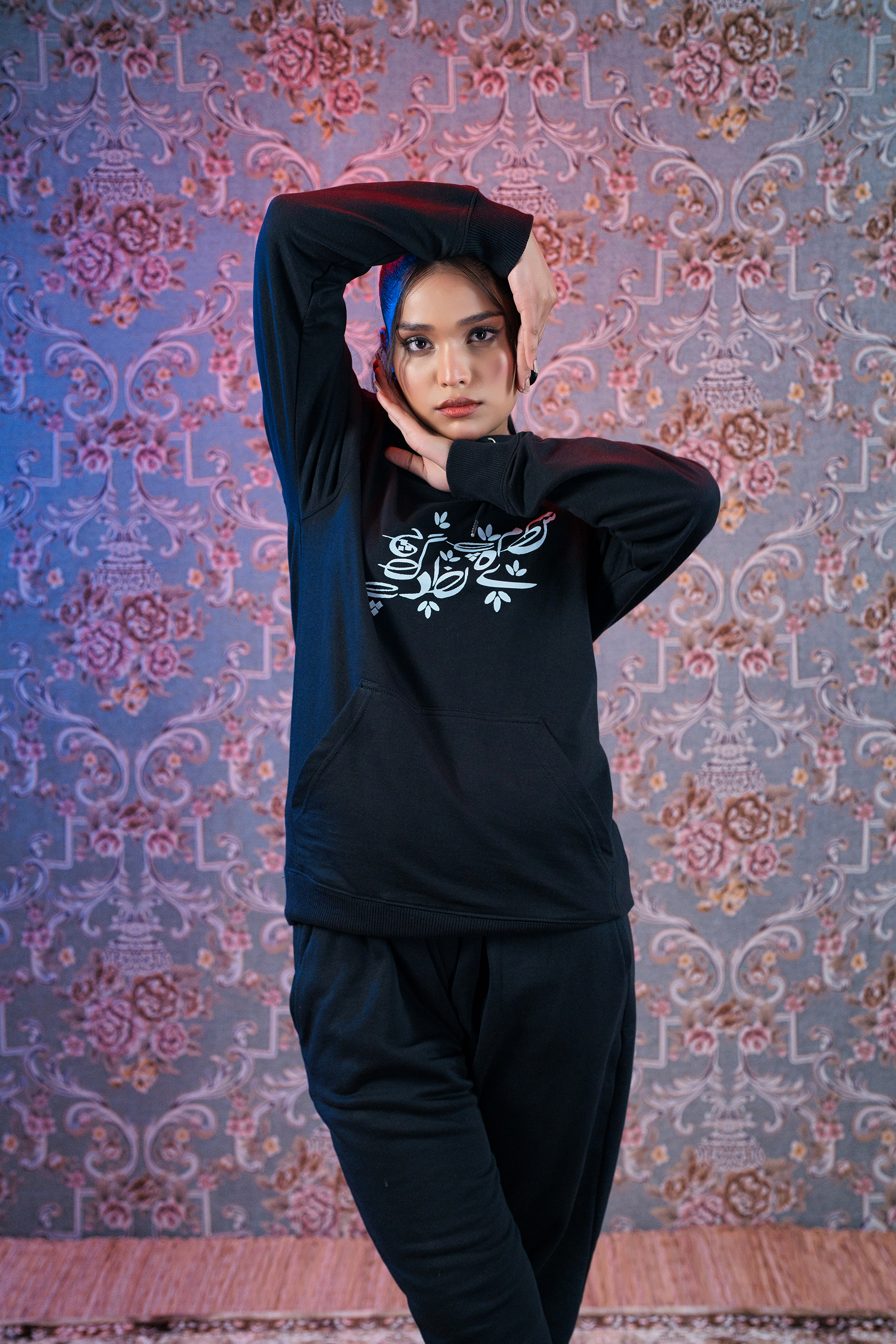 Urdu Haroof Black Hoodie and Sweatpants SHAYARISM Collection By Ghalib