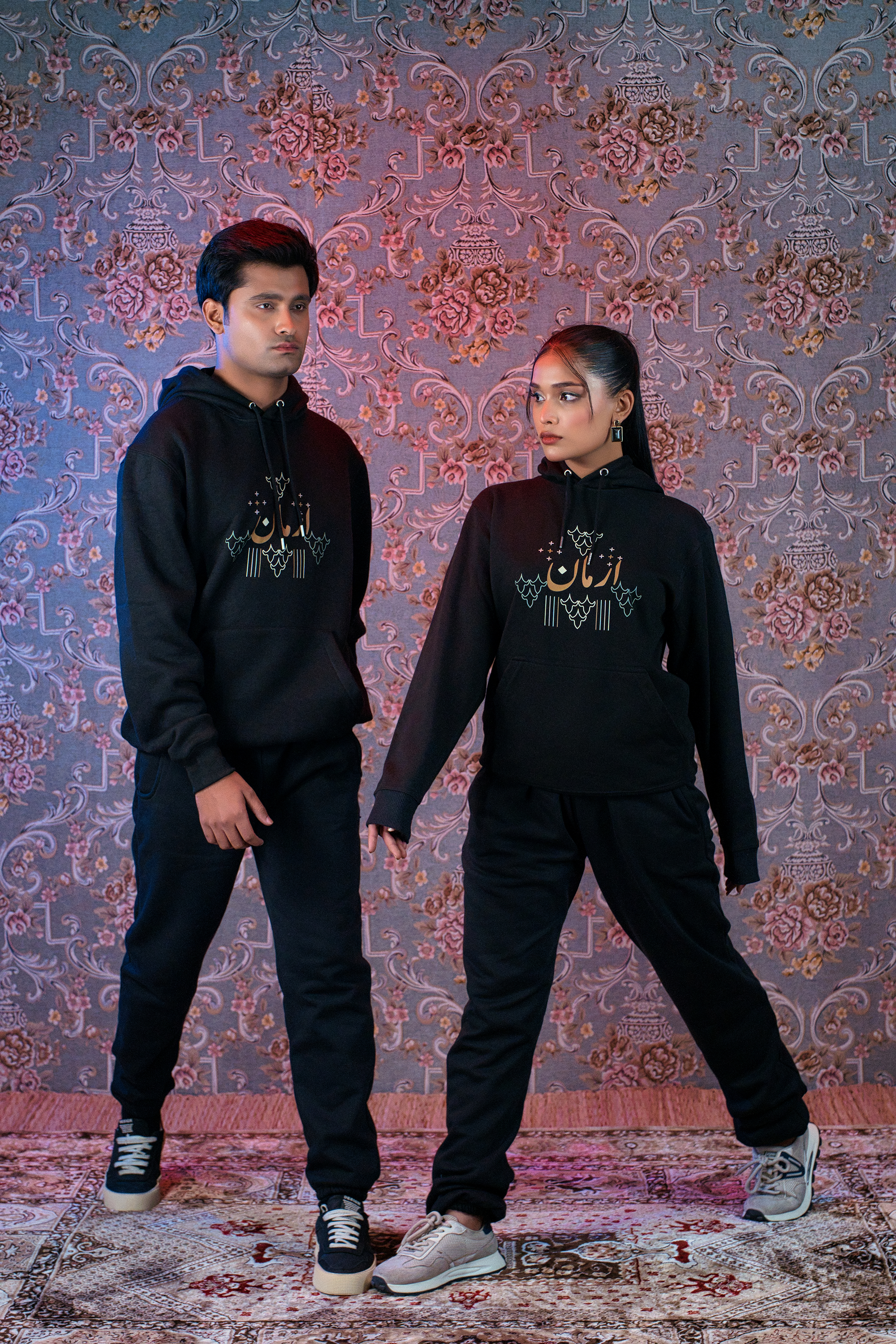 Arman Black Hoodie & Sweatpants Sharyam Collection by Ghalib