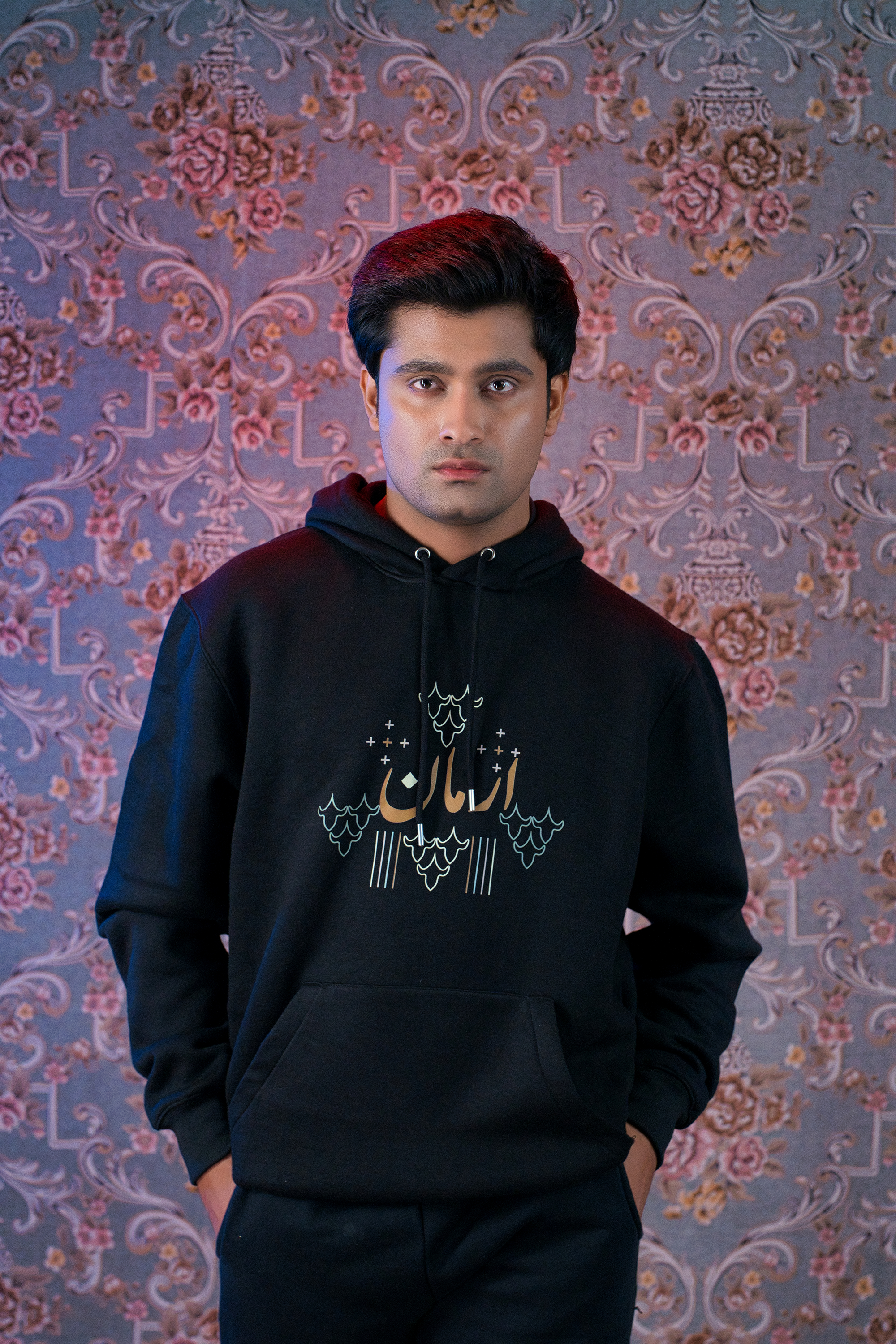 Arman Black Hoodie & Sweatpants Sharyam Collection by Ghalib