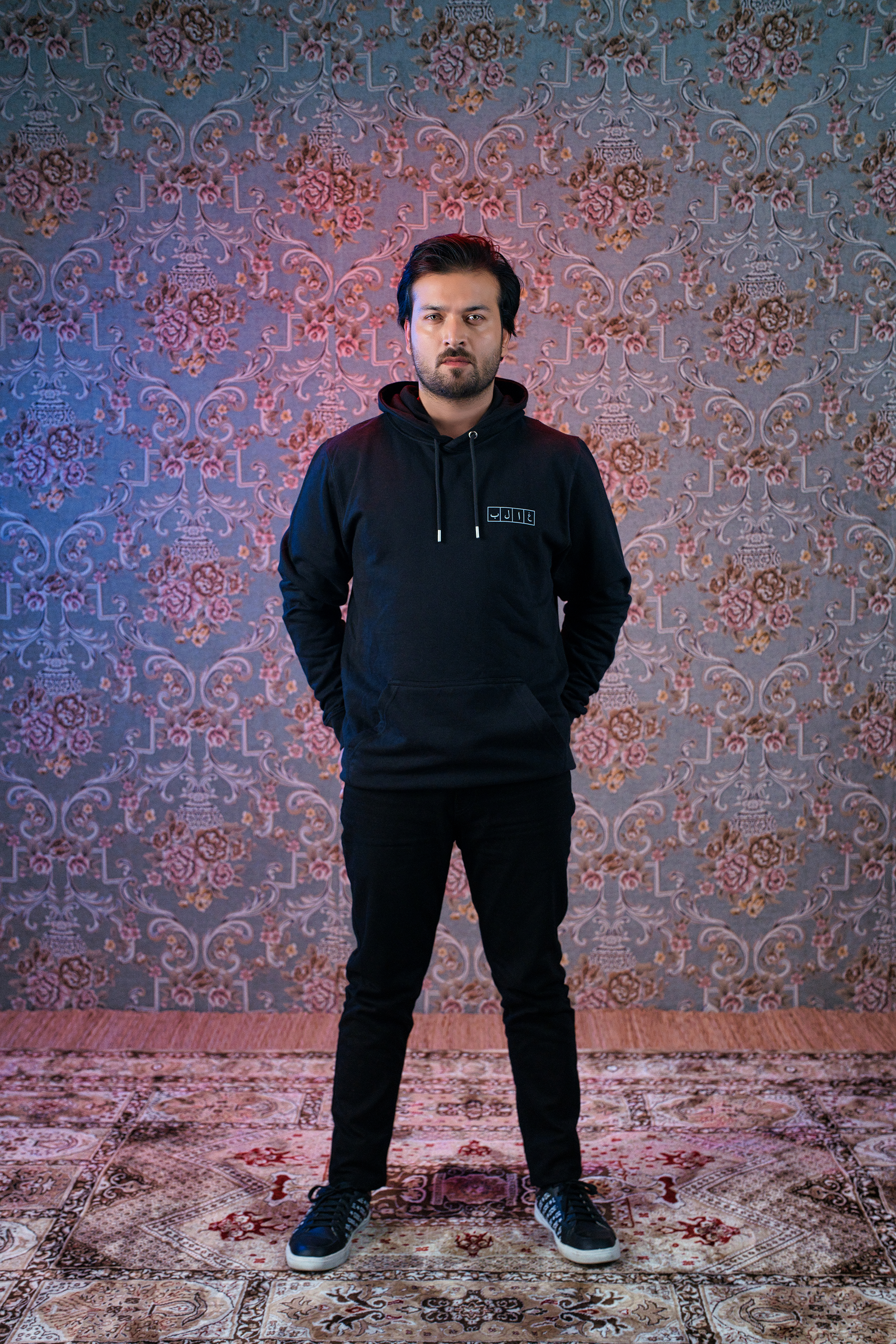 Urdu Poetry Couple Hoodie & Sweatpants In Black By Ghalib