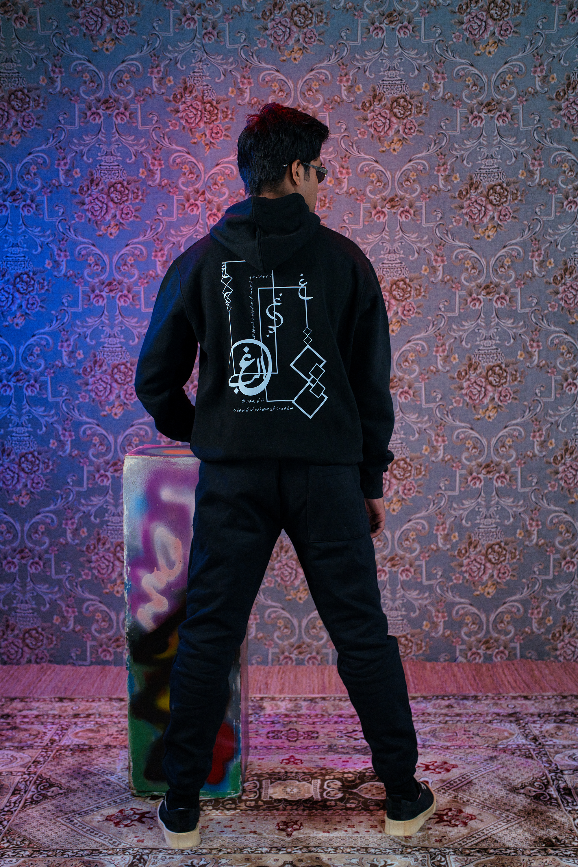 Ghalib Signature Black Hoodie and Sweatpants SHAYARISM Collection