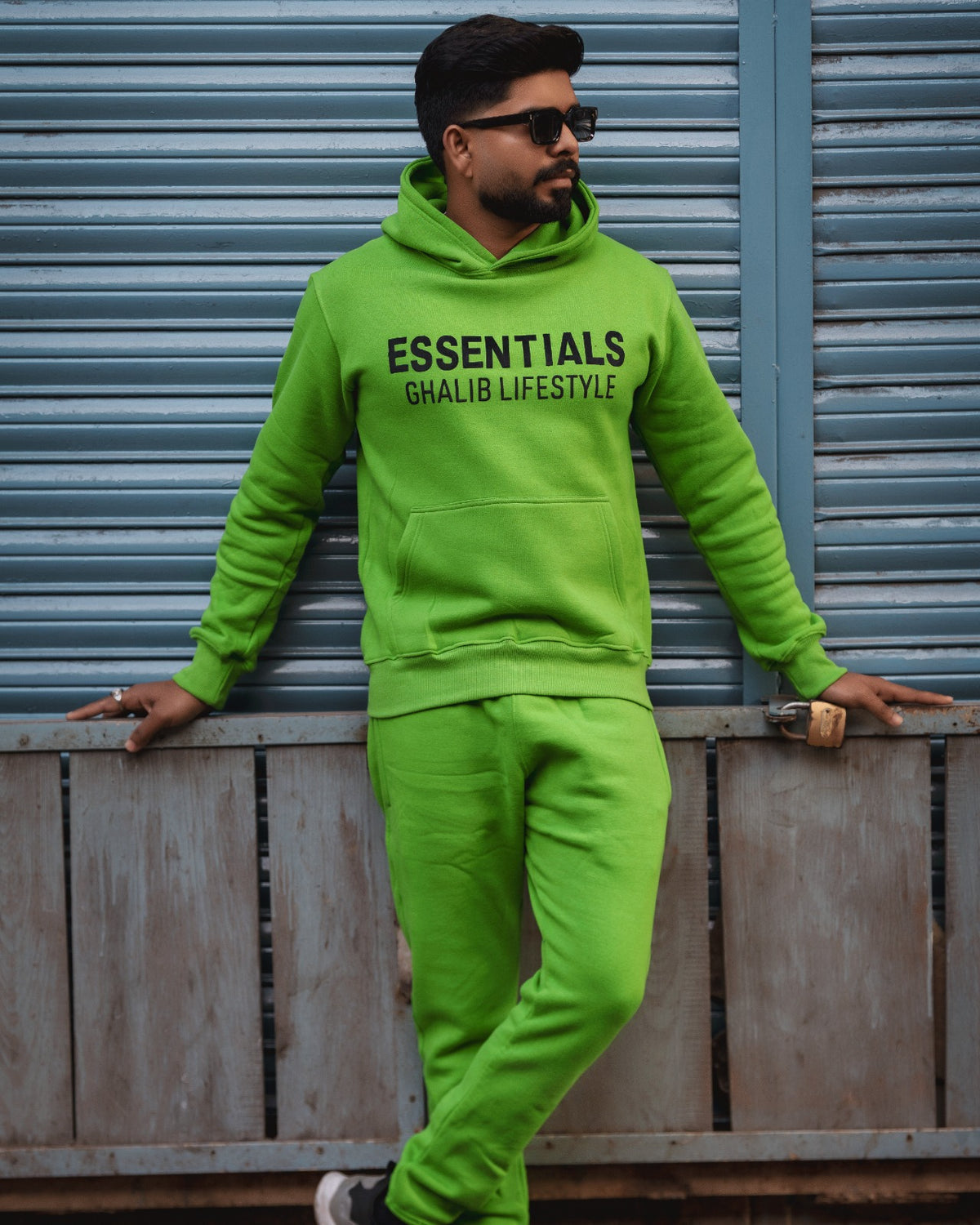 Parrot Green Hoodie Track Suit Ghaliblife Essentials